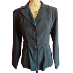 Dress Barn button front blazer teal green career buisness casual. Size 4
